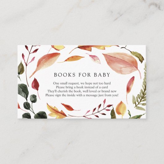 Feuilles d'automne Livres pour Baby insert carte (Devant)
