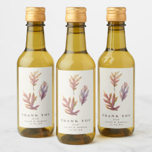 Feuilles d'automne mariage merci étiquette de vin