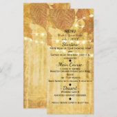 Feuilles d'automne Menu Bois rustique Automne doré (Devant / Derrière)