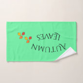 Feuilles d'automne modernes dorées et vertes (Serviette à main)