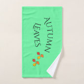 Feuilles d'automne modernes dorées et vertes (Serviette à main)