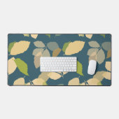 Feuilles d'automne modernes sur fond sarcelle (Clavier et souris)