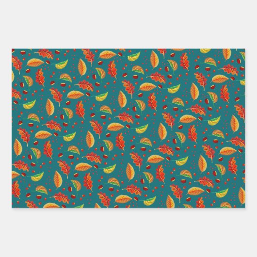 Feuilles d'automne Noix châtaignes Motif Élégant a (Devant 2)