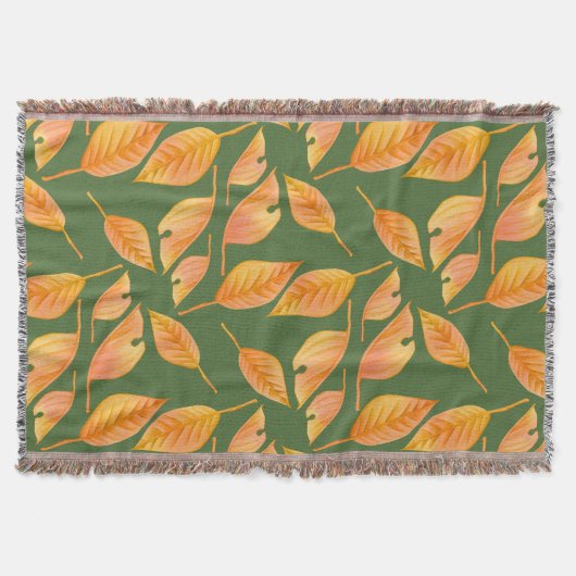 Feuilles d'automne orange - Couverture de lancer p (Devant)