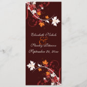 Feuilles d'automne orange rouge blanc programme de (Devant)