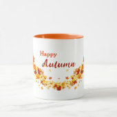 Feuilles d'automne orange-rouge Café Mug (Centre)