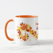 Feuilles d'automne orange-rouge Café Mug (Gauche)