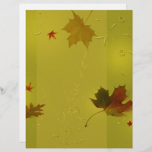 Feuilles d'automne Ornements - Papier à lettres (Devant / Derrière)