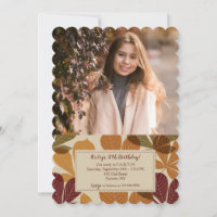 Feuilles d'automne Photo 2 Invitation