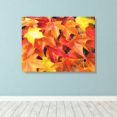 Feuilles d'automne Photographie colorée Impression (Insitu (Plancher de Bois))