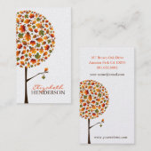 Feuilles d'automne Pop Tree Nature Carte de visite (Devant / Derrière)