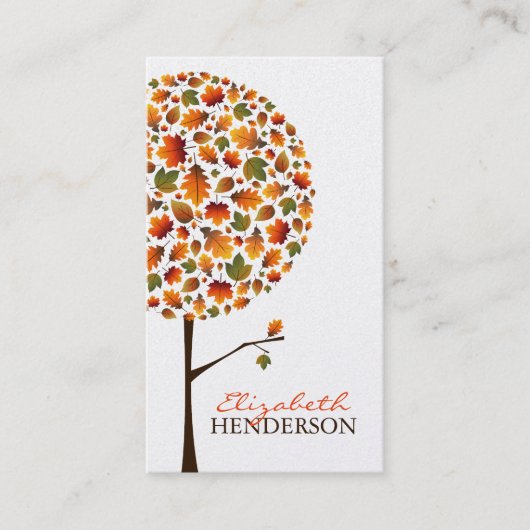 Feuilles d'automne Pop Tree Nature Carte de visite (Devant)