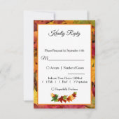 Feuilles d'automne pour une carte RSVP de mariage  (Devant)