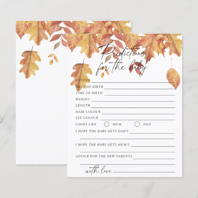 Feuilles d'automne - Prédictions et conseils pour  (Devant / Derrière)