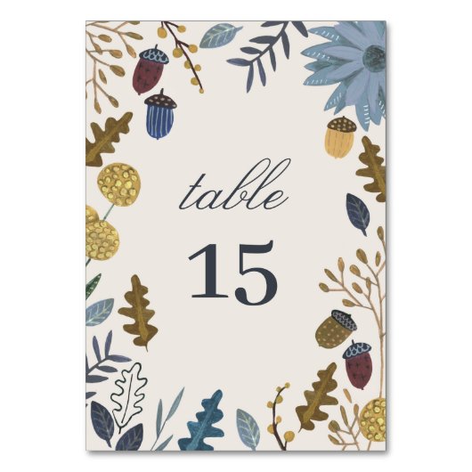 Feuilles d'automne rustique numéro de table mariag (Par défaut)