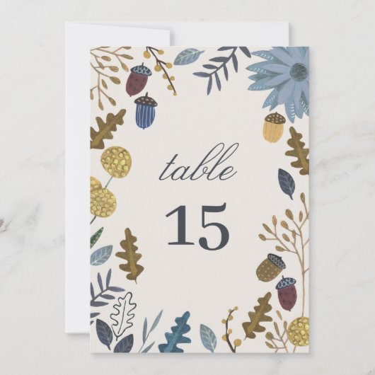 Feuilles d'automne rustique numéro de table mariag (Devant)