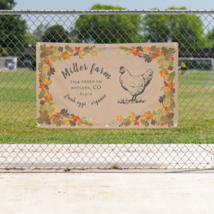 feuilles d'automne rustique script ferme bannière