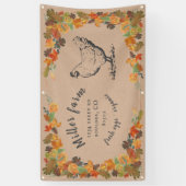 feuilles d'automne rustique script ferme bannière (Vertical)