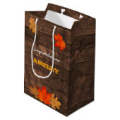 Feuilles d'automne & Sac cadeau en bois d'écorce p (Dos Angle)