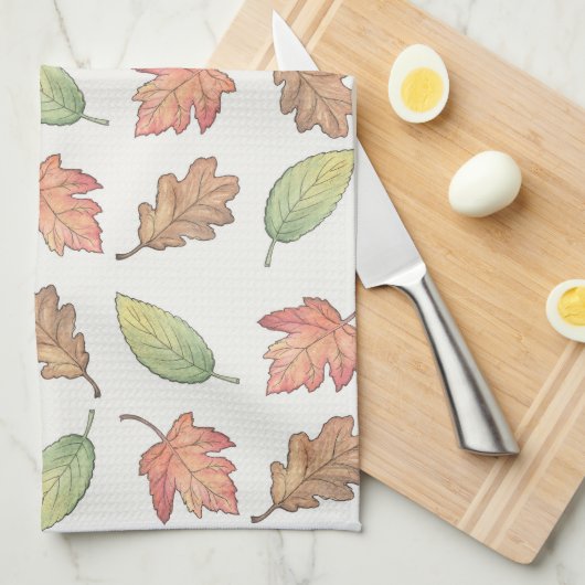Feuilles d'automne - Serviette de cuisine (Quart Plié)