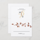 Feuilles d'automne simples Cartes de Mariage pliab (Devant / Derrière)