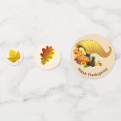 Feuilles d'automne sur confettis de table beige de (Derrière)