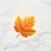Feuilles d'automne sur confettis de table beige de (Petit recto)
