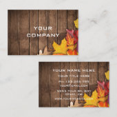 Feuilles d'automne sur le modèle de carte de visit (Devant / Derrière)