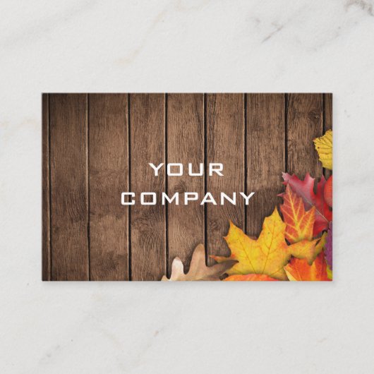 Feuilles d'automne sur le modèle de carte de visit (Devant)
