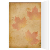 Feuilles d'automne sur papier vieilli Carte de num (Intérieur (Gauche))