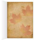 Feuilles d'automne sur papier vieilli Carte de num (Intérieur (Droit))
