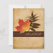 Feuilles d'automne sur papier vieilli - Carte de r (Devant)