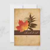 Feuilles d'automne sur papier vieilli - Carte répo (Devant)