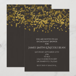 Feuilles d'automne tombantes en or faux Invitation