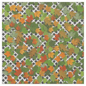 Feuilles d'automne Trellis blanc Imprimer tissu Mo (Fermer)