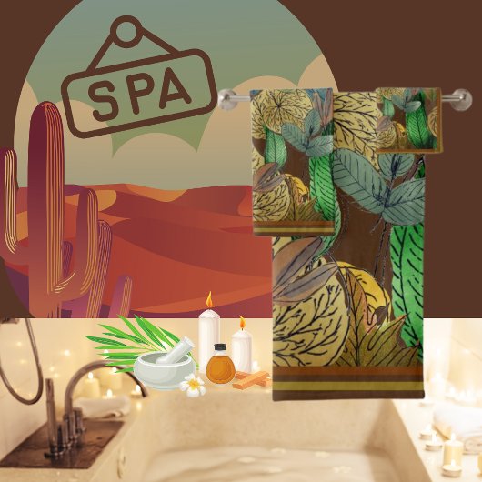 Feuilles d'automne Vert, Brown, Rouille, Chocolat