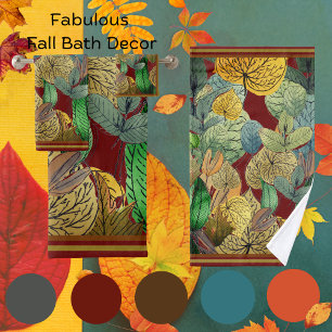 Feuilles d'automne Vert, Brown, Rouille, Rouille r