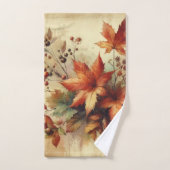 Feuilles d'automne vintage aquarelle couleurs auto (Serviette à main)