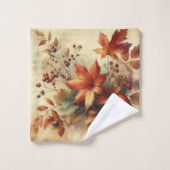 Feuilles d'automne vintage aquarelle couleurs auto (Gant de toilette)