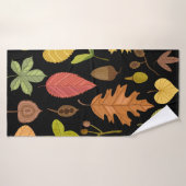 Feuilles d'automne vintage ensemble isolé sur doss (Serviette de bain)