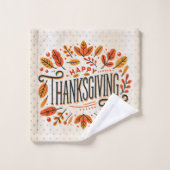 Feuilles de automne orange bon thanksgiving (Gant de toilette)