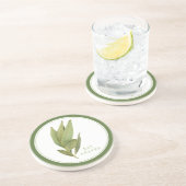 FEUILLES de BAIE FRAÎCHE Dessous de verre en grès  (Côté)