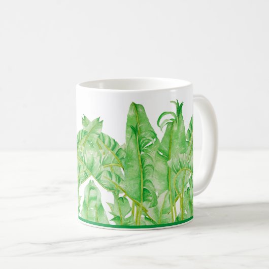 Feuilles de banane sur une Mug Classique (11 oz.) (Devant droit)