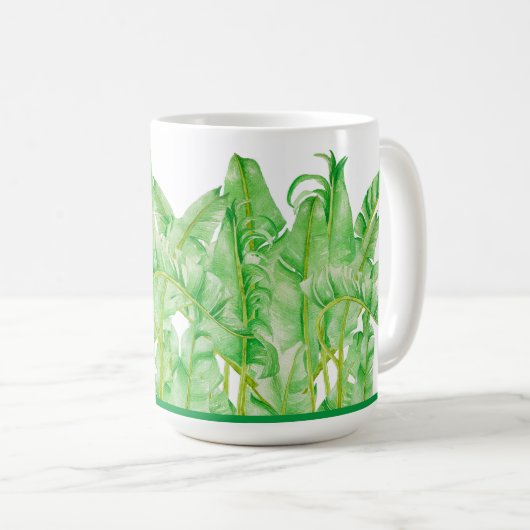 Feuilles de banane sur une Mug Classique (15 oz.) (Devant droit)