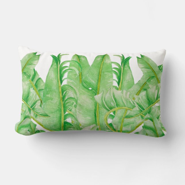Feuilles de bananes sur un Coussin Lumbar (Recto)