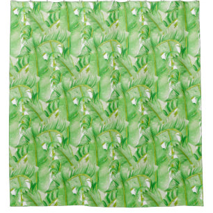 Feuilles de bananes sur un rideau de douche