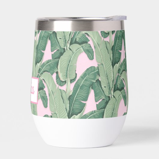 Feuilles de bananes tropicales roses (Gauche)