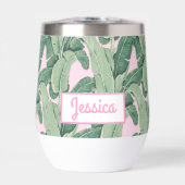 Feuilles de bananes tropicales roses (Avant)