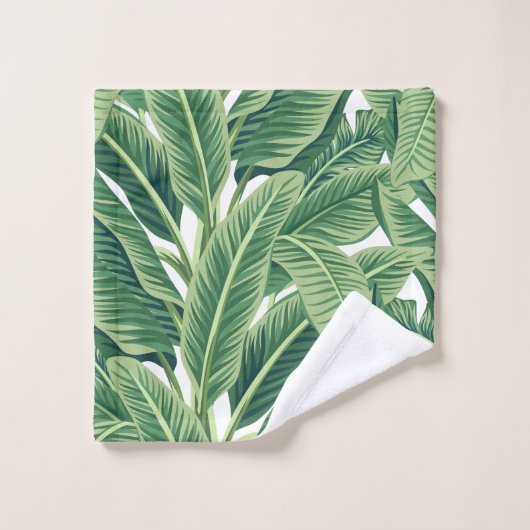 Feuilles de bananes tropicales vertes (Gant de toilette)