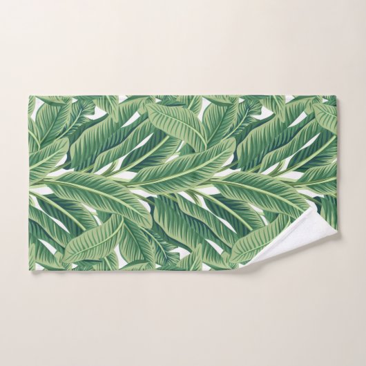 Feuilles de bananes tropicales vertes (Serviette à main)